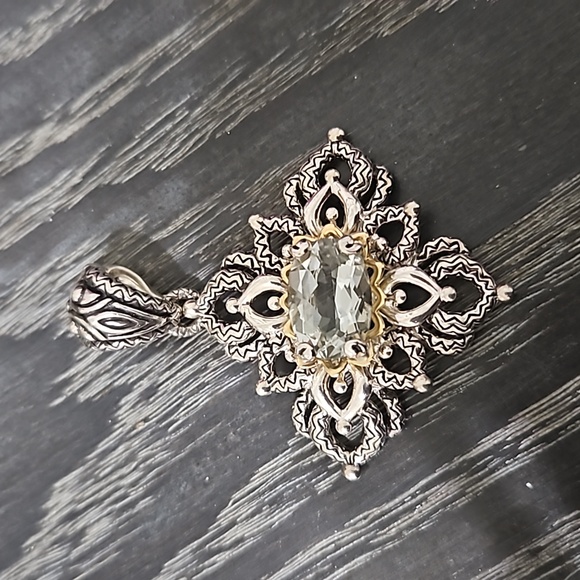 Barbara Bixby Mint Green Quart Pendat - Picture 2 of 6